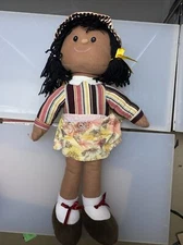 VINTAGE 18” Goffa Soft Body Plush Stuffed Renaissance Costume Dolls w/black Hair