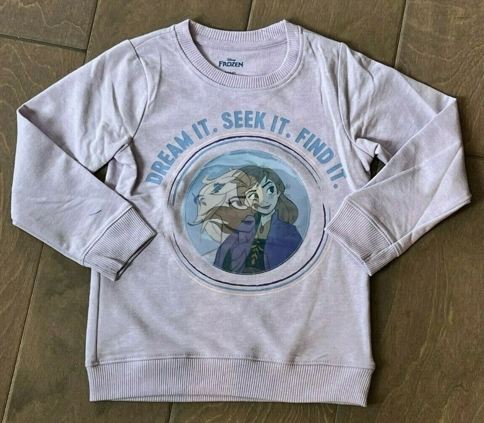 Lote feminino 2X moletom Disney Frozen Elsa gola redonda camisa Disneyland pacote com 5 anos - Imagem 4 de 4