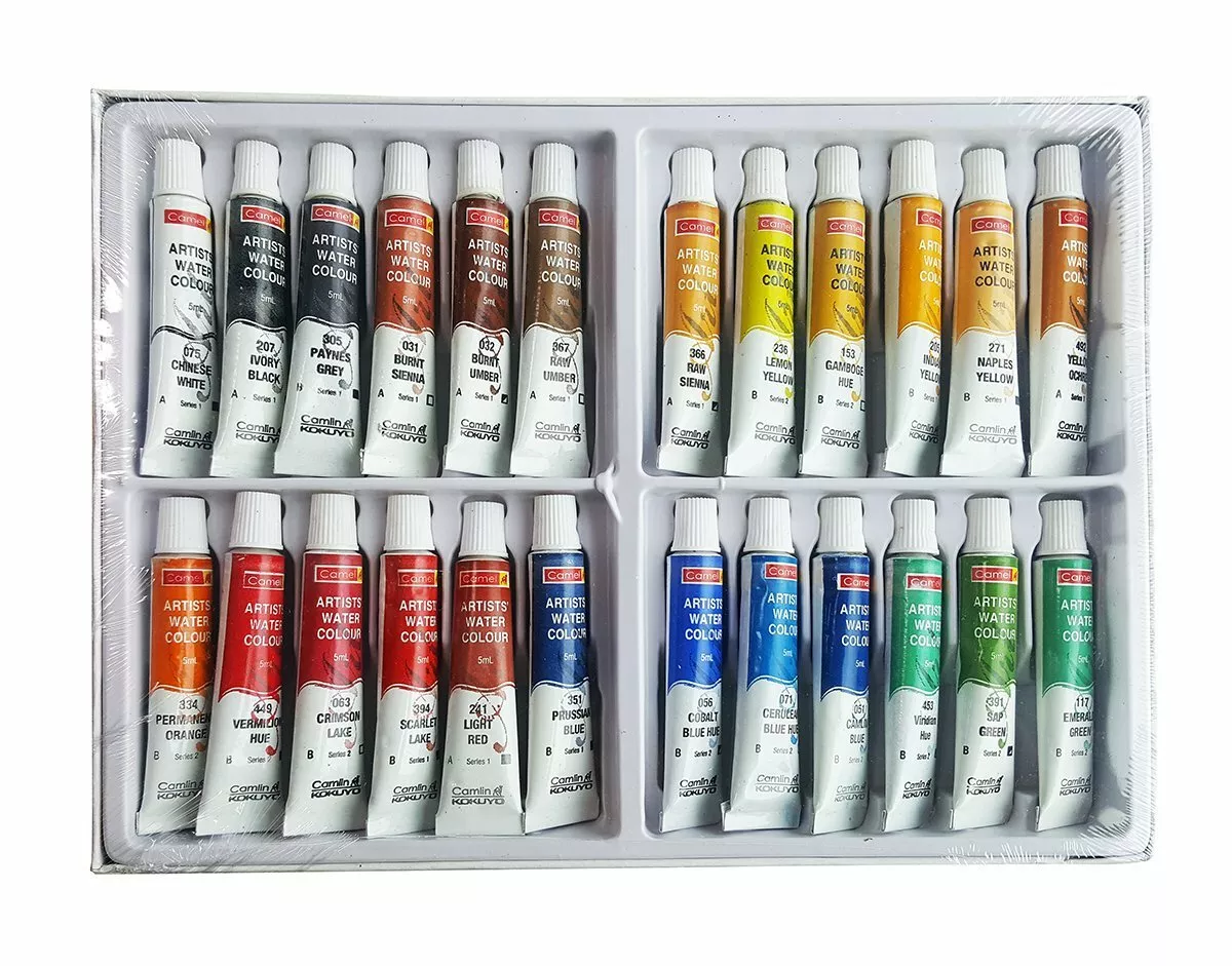 Camlin Kokuyo Artist 5ml Water Color Tube 24 Shades Multicolor