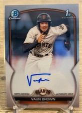2023 Bowman Chrome Vaun Brown RC Rookie First Auto  Giants