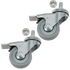 Castor Wheels 50mm M10 Threaded for Fridge Freezer Refrigerator x 2 + Nuts