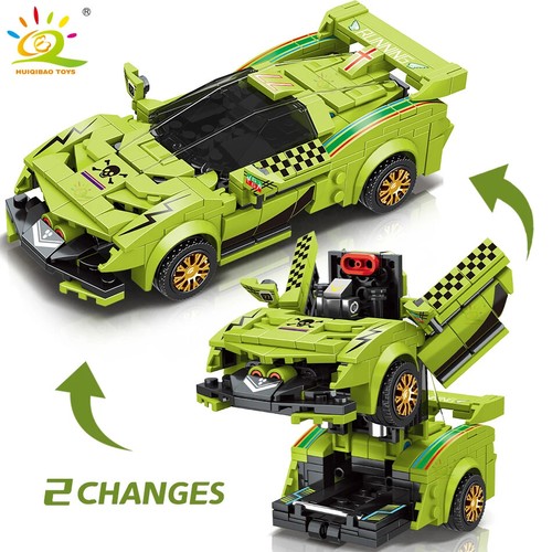 HUIQIBAO 2in1 Racing Car Robot Building Set - Photo 2/14