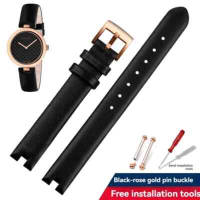 Soft Leather Watchband For Gucci Notch YA141401 YA141501Calfskin Bracelet 12x4mm