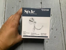 Style Selections Bailey Robe & Towel Hook in Chrome Double Hook #2131144