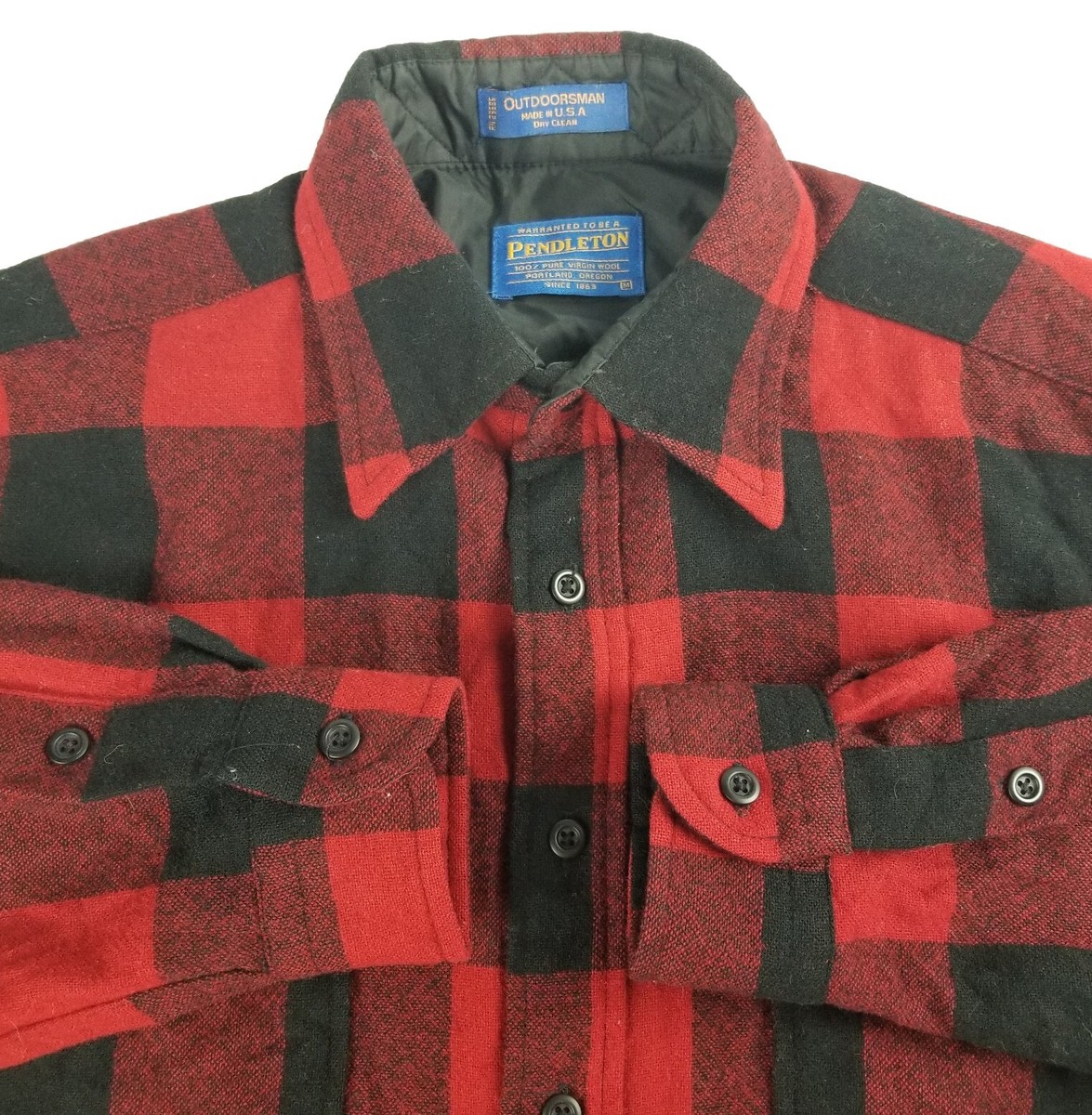 VTG Pendleton USA Made Outdoorsman VIrgin Wool Flannel Shirt VTG Pendleton USA Made Outdoorsman VIrgin Wool Flannel Shirt