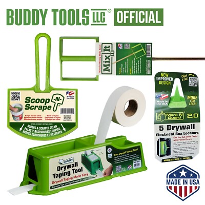 Buddy Tools 4-in-1 Drywall Finishing Tools Set for DIY Sheetrock Tools Set NEW!
