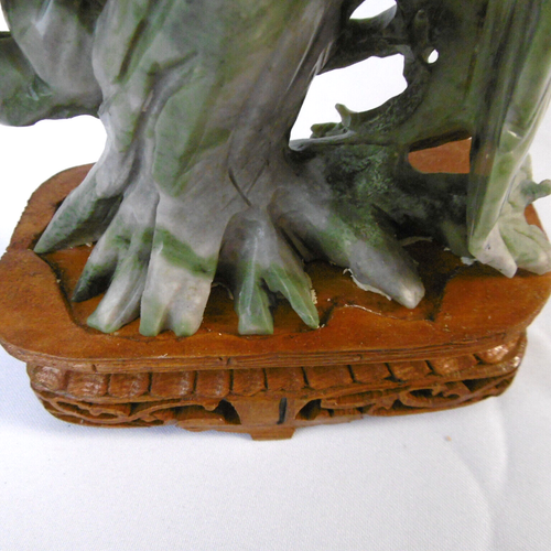 sculpture chinoise oiseau phenix en pierre stéatite lot 2 - Foto 14 di 14