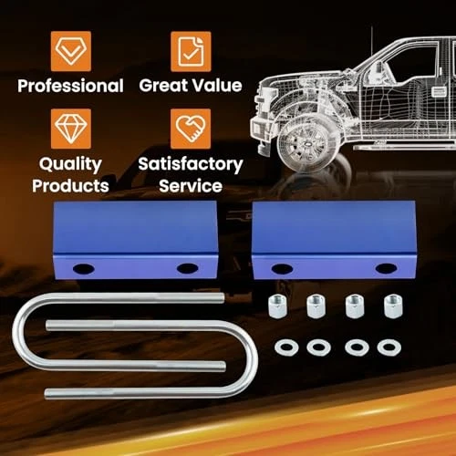 Kit de bloque de descenso de 3" y kit de pernos en U para Chevy C10 hoja trasera 1960-1972 Foto 2 de 4