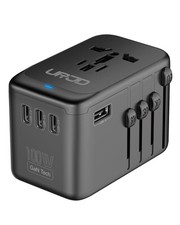 URJD Universal Travel Adapter 100W GaN Fast Charger in 100W-Black White