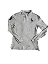 Polo Ralph Lauren Classic Big Pony Boys XL 18/20 Long-Sleeve Gray Rugby Shirt
