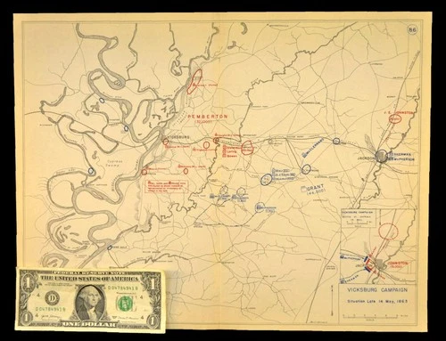Civil War Map Battle of Jackson Mississippi May 14 1863 Battlefield Map