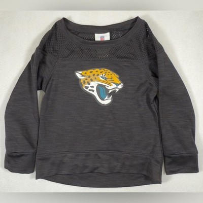 NFL Team Apparel Girls  Jacksonville Jaguars Football Mesh Long Sleeve Shirt XS