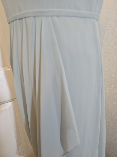 Vestido de novia David al tobillo verde polvoriento ocasión nupcial fiesta sin mangas nuevo con etiquetas 8 - Imagen 13 de 21
