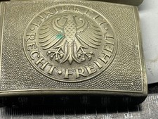 Bundeswehr Gürtel Schnalle - Original Mit Lederlasche