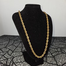 Napier Vintage Gold Tone Rope Chain Necklace 24 Inch Thick Twisted Link