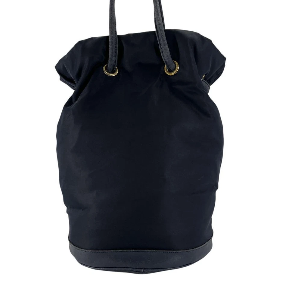 Auténtico bolso de piscina LOEWE de nailon azul marino con cordón grande de colección Foto 3 de 4