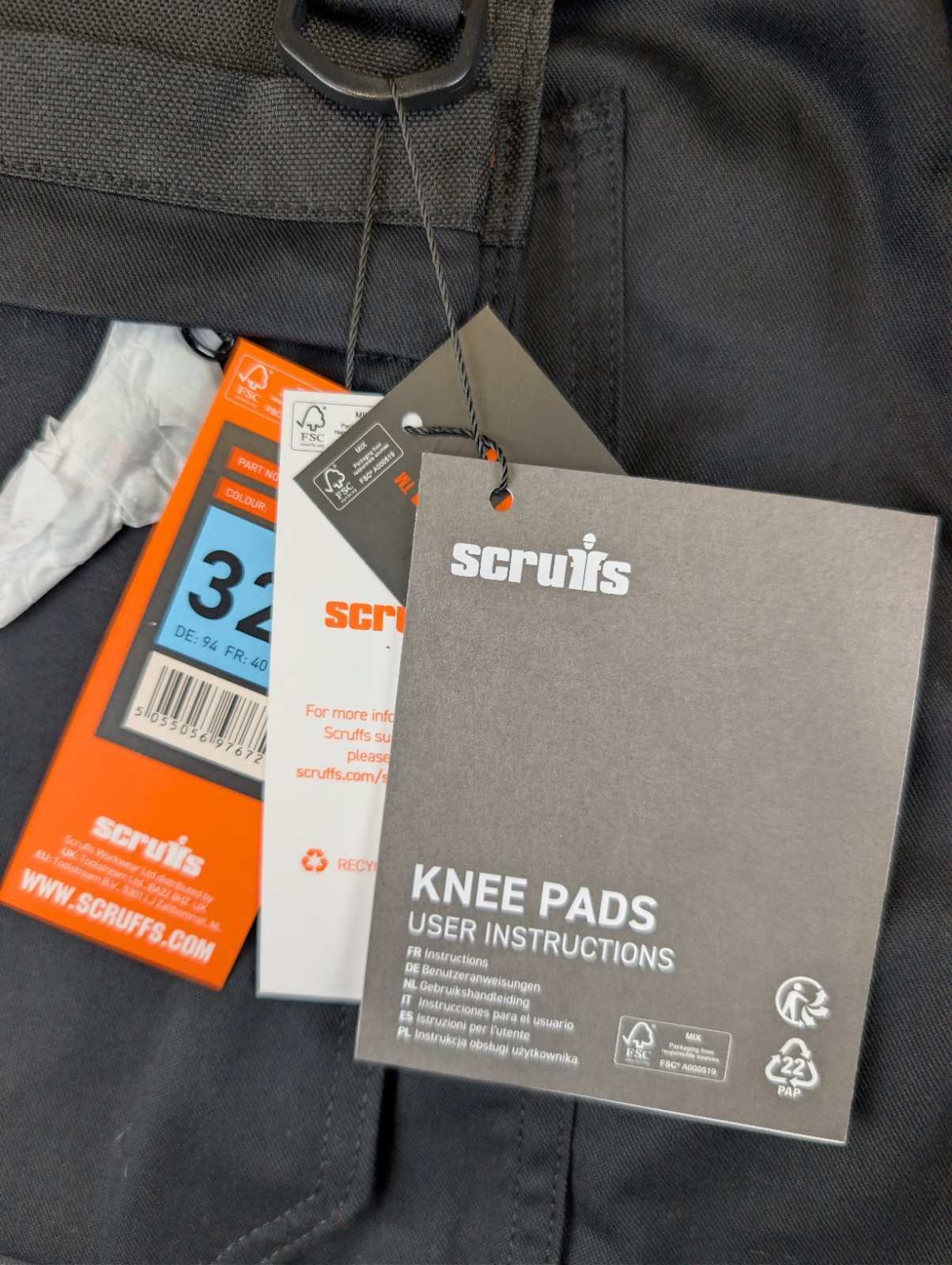 Scruffs Worker Plus Pantalone 32L Nero Abbigliamento da Lavoro Cargo Ginocchiere 32x34 Nuovo con etichette foto 6