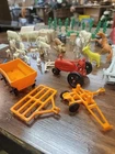 Vtg Lot Marx Happi Time Lazy Day Farm Animals Fences Tractors Crops Hay Feed