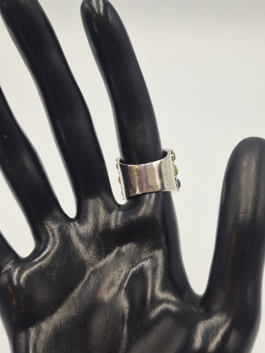 Vintage Sterling Silver Multi Gemstone Ring Size 6.5 Southwestern Bohemian Chic - Picture 6 of 7