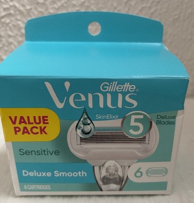 Gillette Venus Deluxe Smooth Sensitive 6 Count Cartridges *One Box*