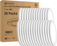 Dimmable 5.4" Ultra Thin LED Ceiling Light Fixture, 28-Pack, 5000K White