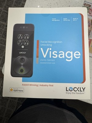 Lockly - Visage Smart Lock Wi-Fi Deadbolt Facial/Keyway/Fingerprint - Matte B...