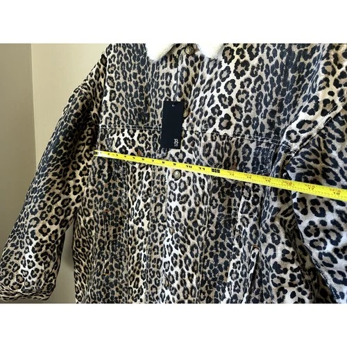 NWT $1195 R13 Mens Lyle Sherpa Lined Leopard Trucker Coat Jacket Size M image 4
