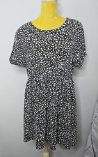 Pretty little thing black and white short dress size 14