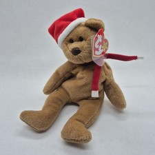 Ty Beanie Babies Christmas "Teddy" Bear w/ Tags Stuffed Animal Plush Toy 1997