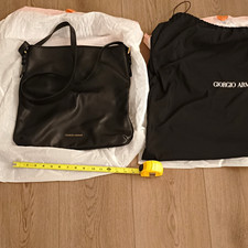 Giorgio Armani Womens Black Shoulder Bag Gold...