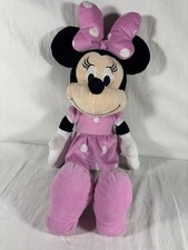 Disney Minnie Mouse Plush Just Play Pink Polka Dot Dress Bow 20in