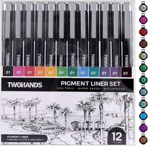 Micro Fineliner Stifte Pigment Liner Set Ultrafeine Spitze 0,25mm 12 Stück - Bild 7 von 7