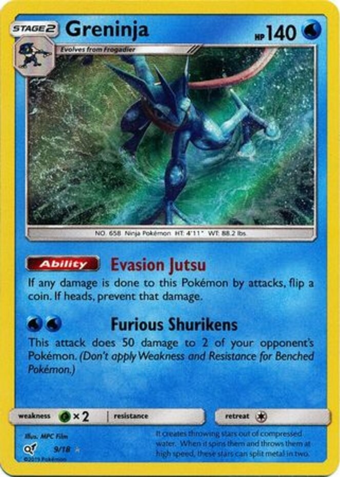 Greninja - 9/18 - Holo Rare NM, English Pokemon Detective Pikachu