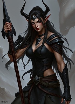 SEXY  Female Dark Elf  Dungeons Dragons GIRL 4x6 Print  Fantasy Art 050426-02