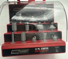 Tool Shop 12 Pc Starter Router Bit Set Carbide Tipped 1/4  Shank New
