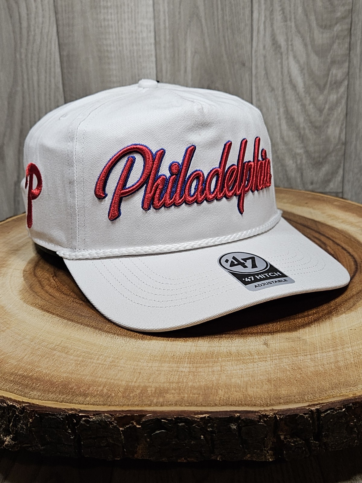 Philadelphia Phillies Script 47 Brand Hitch Golfer Rope SnapBack Adjustable Hat