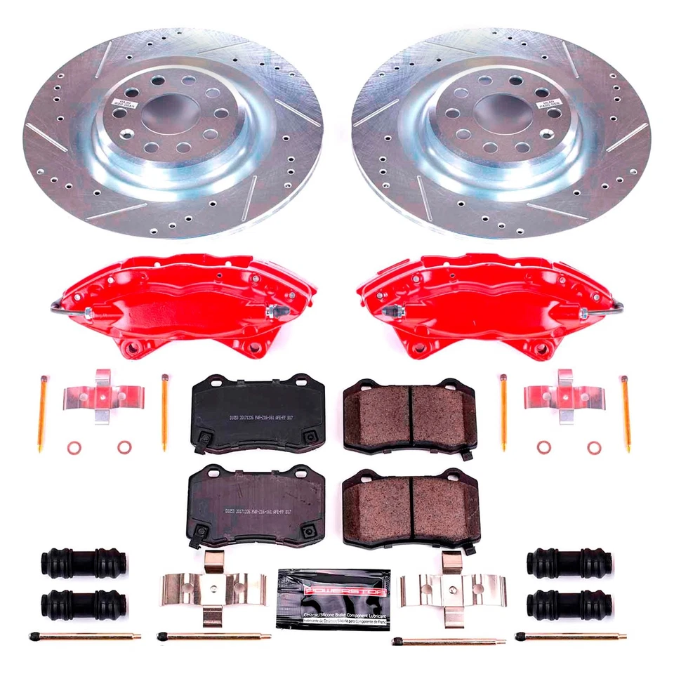 For Tesla S 12-16 Brake Kit 1-Click Z23 Evolution Sport Drilled & Slotted Rear - Image 2 of 4