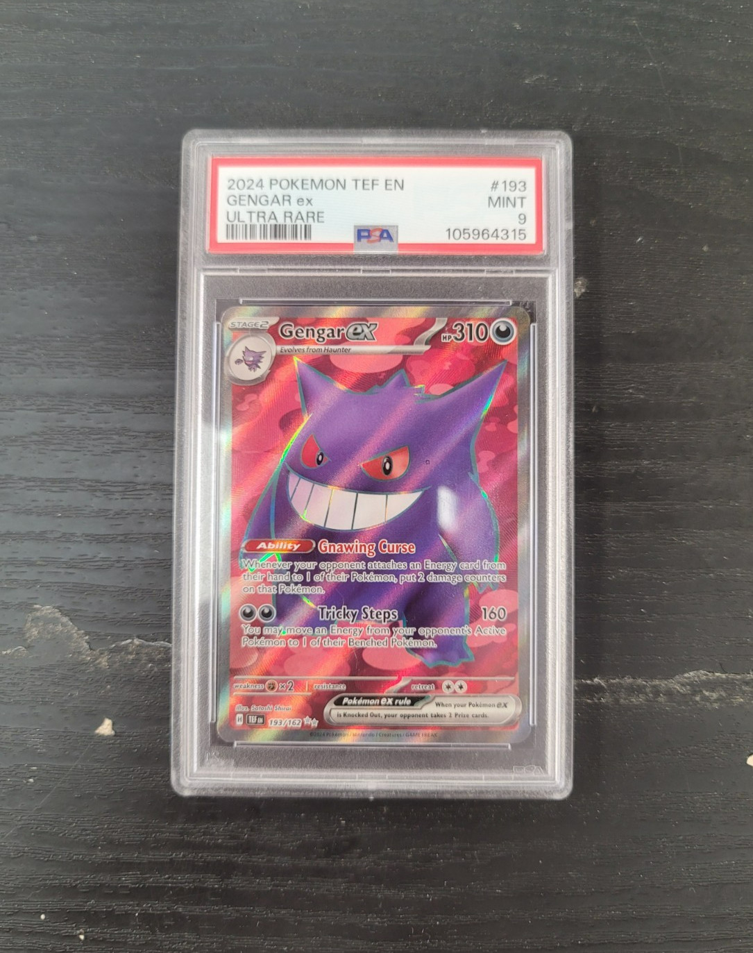 2024 Pokemon Gengar ex Ultra Rare #193 PSA 9 Mint English Temporal Forces