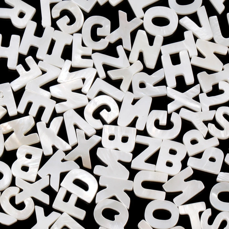 2–10pcs Letter Shell Beads Mother of Pearl for Necklace Bracelet DIY Jewelry - Image 2 of 4