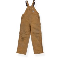 Vintage Carhartt R02 BRN Bibs Overalls 40X30 Brown Double Knee USA Union Made