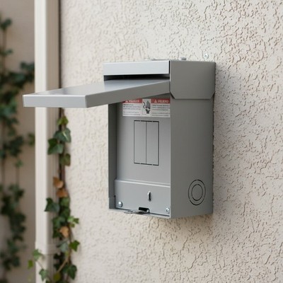 Durable 60 Amp 3 Wire Circuit Breaker Enclosure -  Listed, Metal Construction