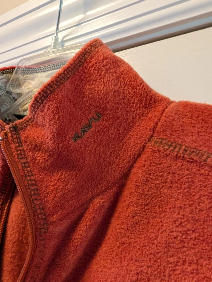 Chaqueta Kavu Para Hombre Cremallera Completa Gamuza-Look Naranja Quemado Manga Larga Talla XL Foto 3 de 4