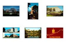 Lot of 6 Vintage State University Postcards Iowa Michigan Lansing Ames Building