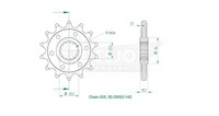 Afam Ritzel 50-29053-14S #525 14 (FüR: Benelli Leoncino 500 Trail Abs 18-21 )