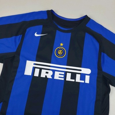 Nike Inter Milan Jersey Mens Small Blue #10 Adriano Pirelli Soccer