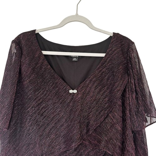 Abito donna SLNY Fig metallizzato linea A taglie forti 22W prezzo al pubblico consigliato $129 | 30-6 - Foto 4 di 10