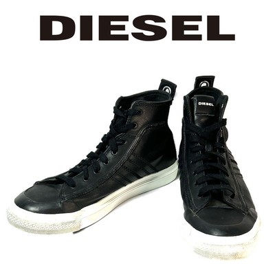 Diesel Men 10.0US S-ASTICO MID LACE High cut Sneakers Black Luxury Modern  Sleek | eBay