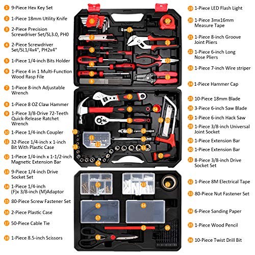  325 Piece Home Repair Tool Kit, General Home/Auto Repair Tool Set, 325-Pieces