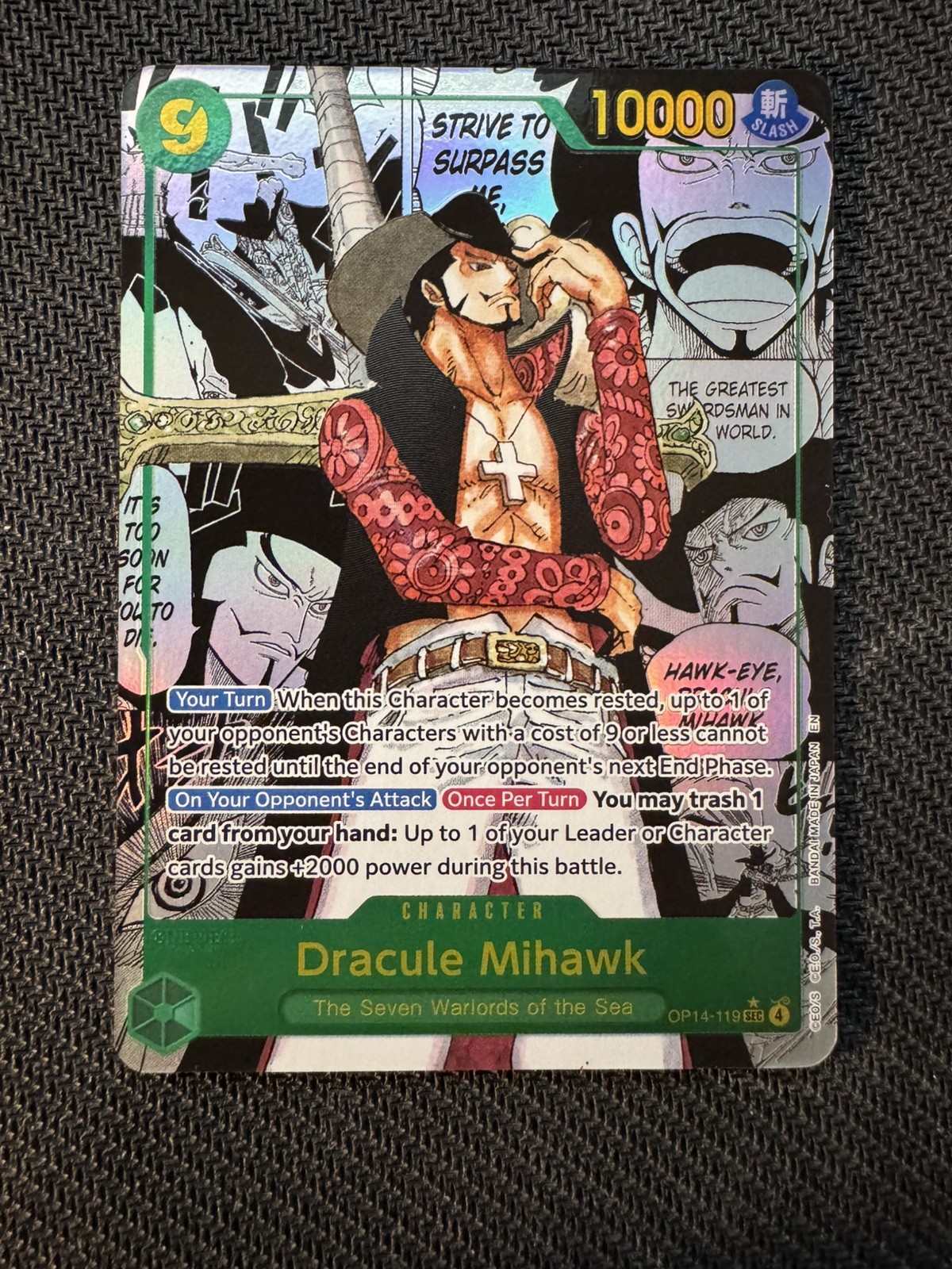 Dracule Mihawk Manga | OP14-119 Secret Rare | Englisch Near Mint Condition