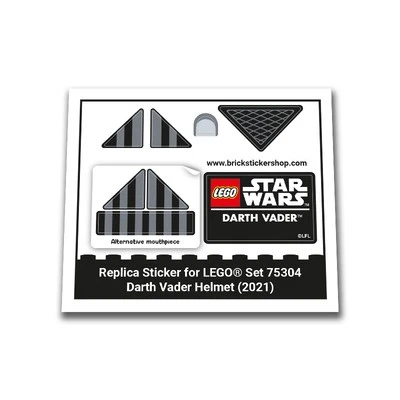 BRICKSTICKERSHOP Pegatina de repuesto para Set 75304 - Casco Darth Vader